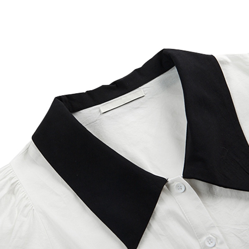 Áo Cộc Tay Sơ Mi Nữ Dáng Croptop Cổ Polo Tay Ngắn Bồng Thời Trang Sugal SO MI NU 014V2