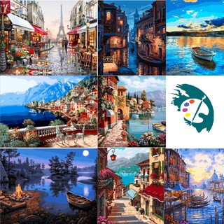 [20 MẪU][PART2]TRANH TÔ MÀU THEO SỐ - TỔNG HỢP TRANH PHONG CẢNH - KT 40*50cm