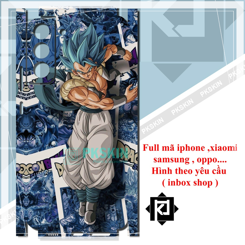 Miếng dán skin full lưng viền samsung s22, s22 plus ,s22 ultra , s20 , s20 plus, s20 ultra in hình dragon ball