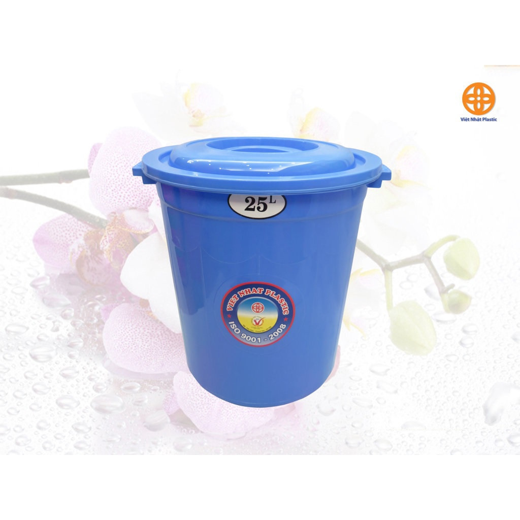 Thùng nhựa 25L có nắp 5360 thùng xô to