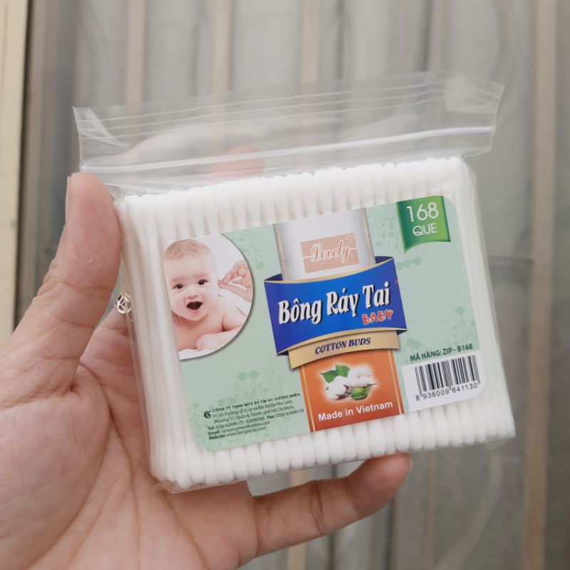 Bông ráy tai cho bé túi 168 que