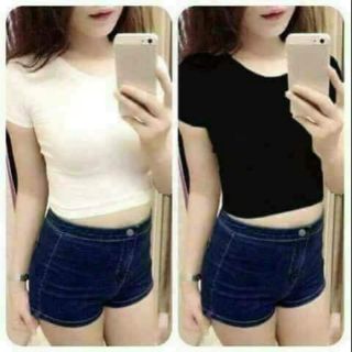Áo thun cổ tròn croptop