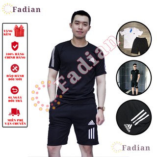 Set đồ bộ nam nữ, bộ quần áo thể thao nam tay ngắn chất thun lạnh phối 3 sọc tay và chân phong cách Ulzzang Unisex