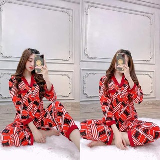 Đồ Bộ Pijama Lụa dài tay, mặc mát tôn dáng
