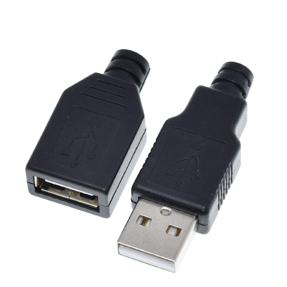 Set đầu cắm USB 4pin vỏ nhựa màu đen | BigBuy360 - bigbuy360.vn