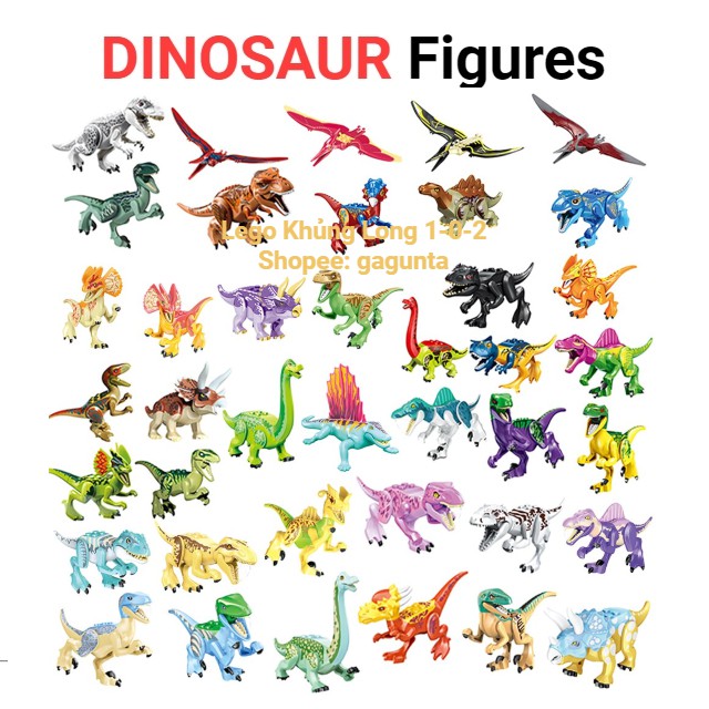 Khủng Long Nhiều Chủng Loài Hãng Lele lẻ 50 con dài 12cm x cao 8cm