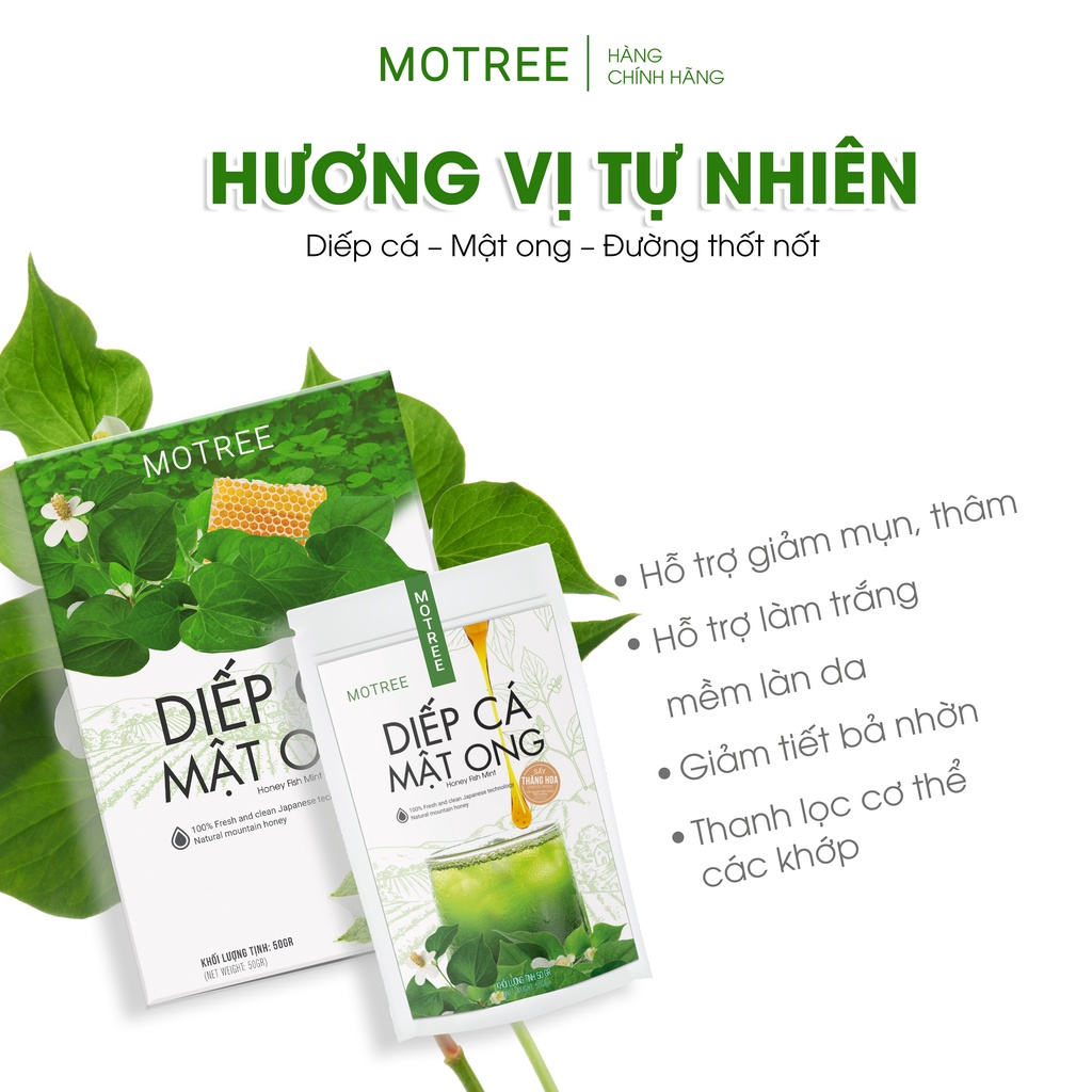 [CHÍNH HÃNG] Bột Diếp Cá Mật Ong Motree, 50gr Detox Thanh Lọc Cơ Thể, Giảm Cân Hiệu Quả, Cải Thiện Mụn , Da Đẹp Mịn Màn