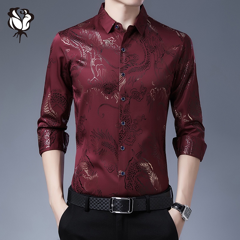 Áo Sơ Mi Dài Tay In Họa Tiết Thiết Kế Mới Cao Cấp Thời Trang Dành Cho Nam