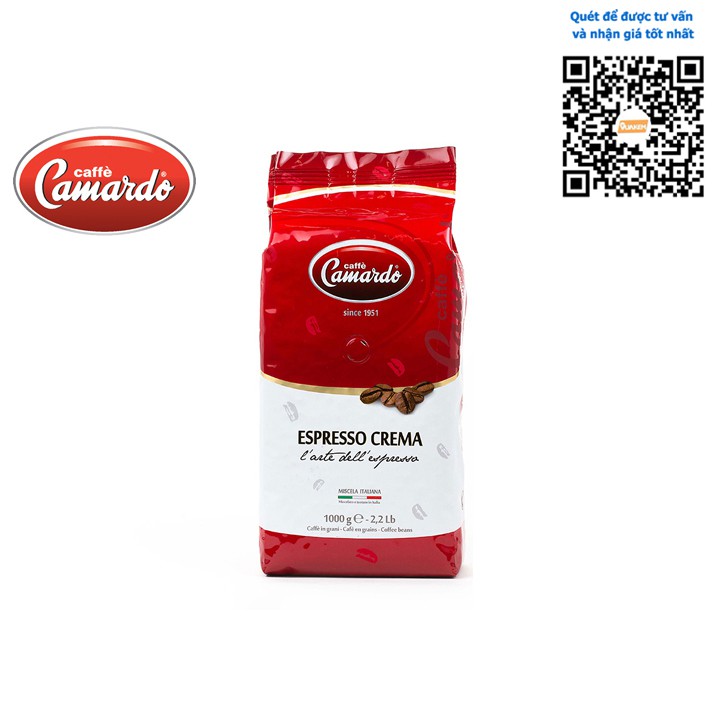 Hạt cafe Camardo nhập khẩu Ý - Túi 1kg