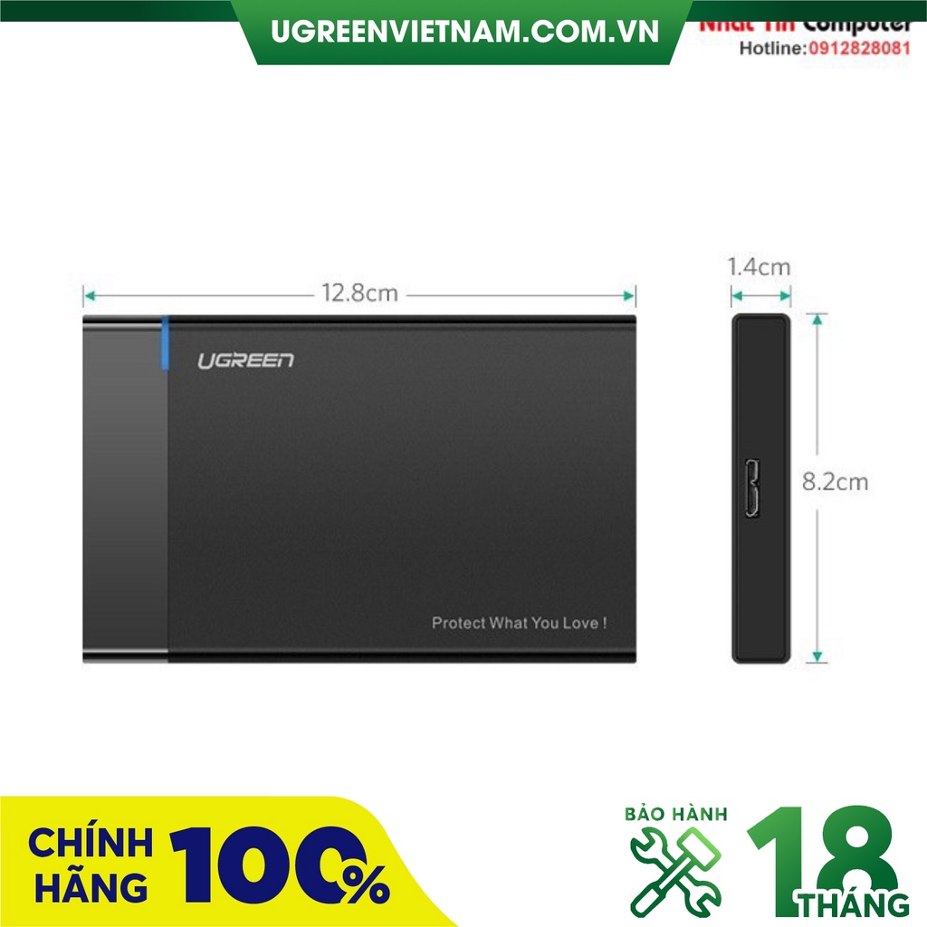 Hộp đựng ổ cứng 2,5 inch USB 3.0 chính hãng Ugreen cao cấp