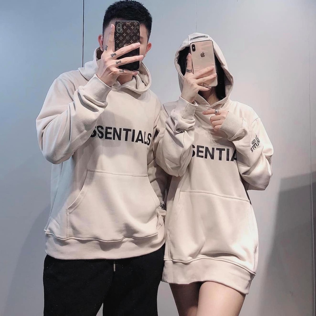 Áo nỉ HOODIE Essentials In cao su nổi TATO shop , áo nỉ bông dày dặn unisex form rộng