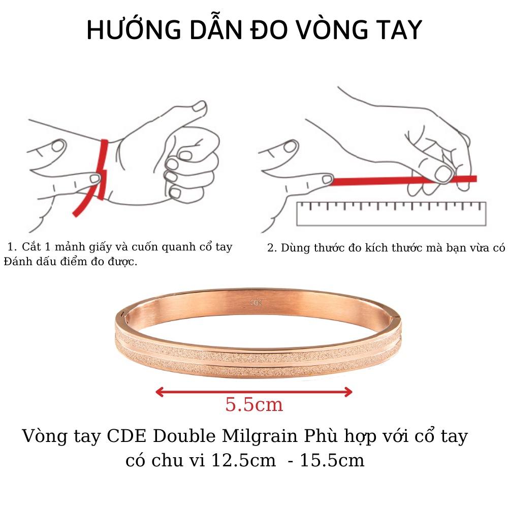 Vòng tay CDE Double Milgrain Bracelet Rose Gold CDE20130100