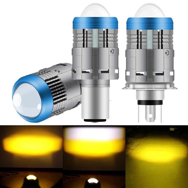 Đèn pha Kevanly bóng LED màu kép H4 BA20D cho xe máy