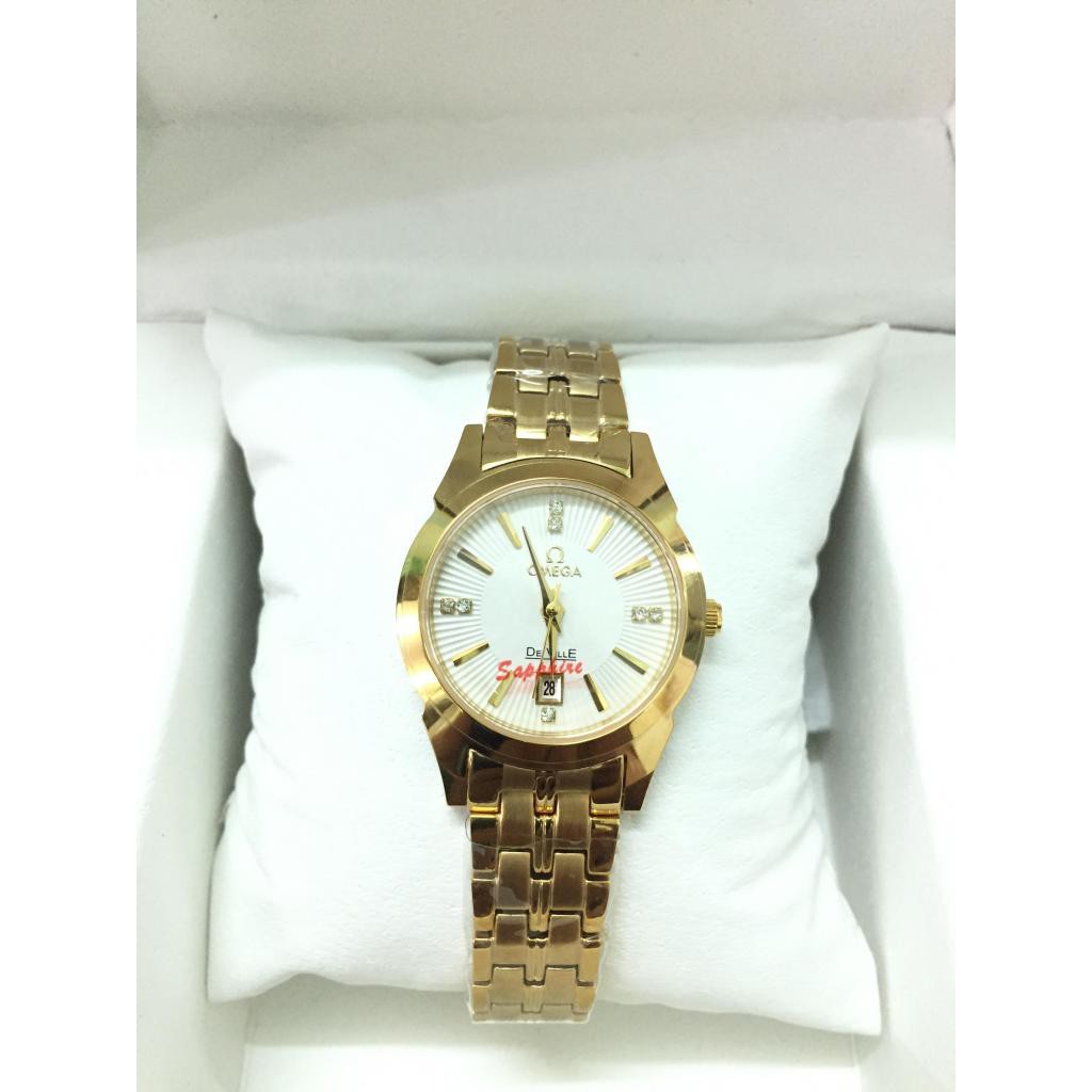 ĐỒNG HỒ OMEGA NỮ 500K CÓ NGÀY - BOX KÍNH SAPPHIA CHỐNG TRẦY