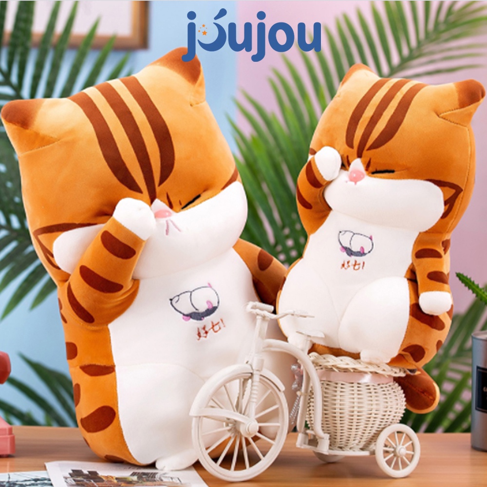 Gấu bông mèo béo tay che mắt cute size 30 40cm cao cấp JouJou mềm mịn dễ thương cho bé