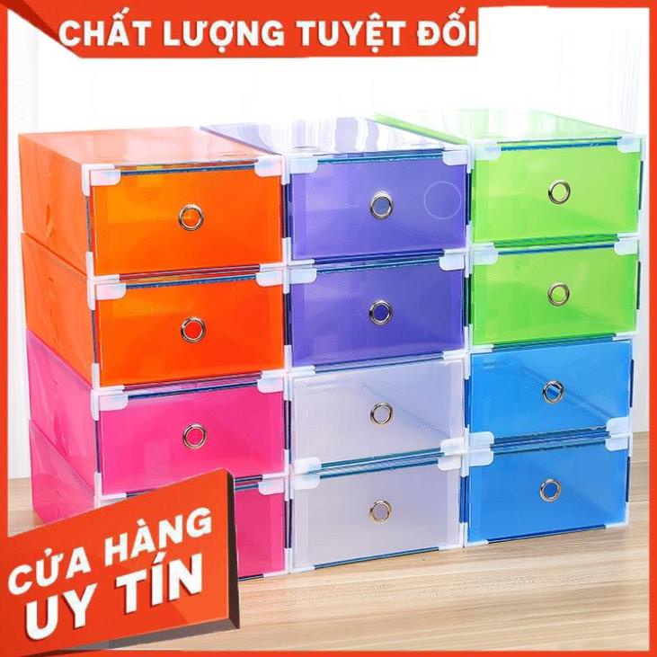 (Video Clip)  Hộp đựng giầy trong suốt NGĂN KÉO VIỀN KIM LOẠI