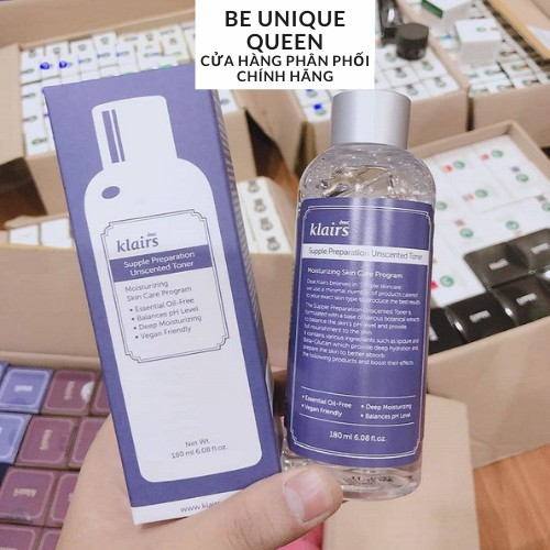 Nước hoa hồng Dear Klairs Supple Preparation Unscented Toner 180ml (Không Mùi Hương)