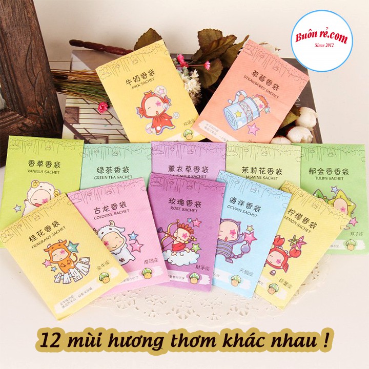 Túi thơm 12 cung hoàng đạo – Túi thơm mini, hương thơm tự nhiên để, túi, quần áo tiện lợi – Buôn rẻ 00817