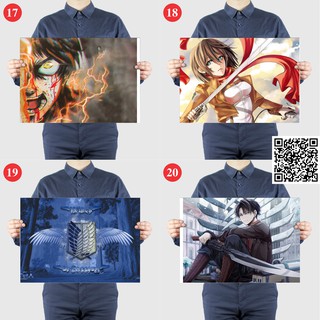 1412 Tấm Poster dán A3 Anime Attack On Titan Đại Chiến Người Khổng Lồ Shingeki no Kyojin Áp Phích Dán Tường chống trầy,