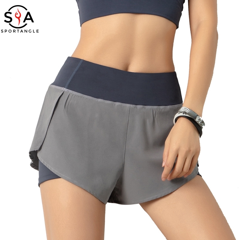 Quần short thể thao nữ nhanh khô có túi size S-3XL thích hợp chạy bộ / tập gym / yoga