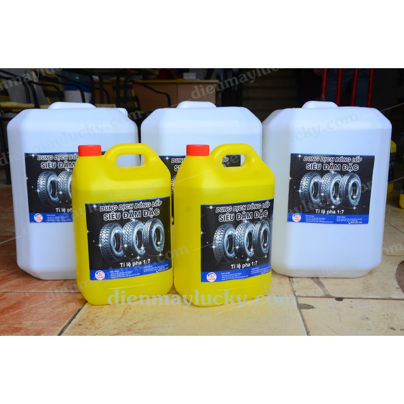 Dung dịch đánh bóng và làm đen lốp xe siêu đậm đặc  can 5L