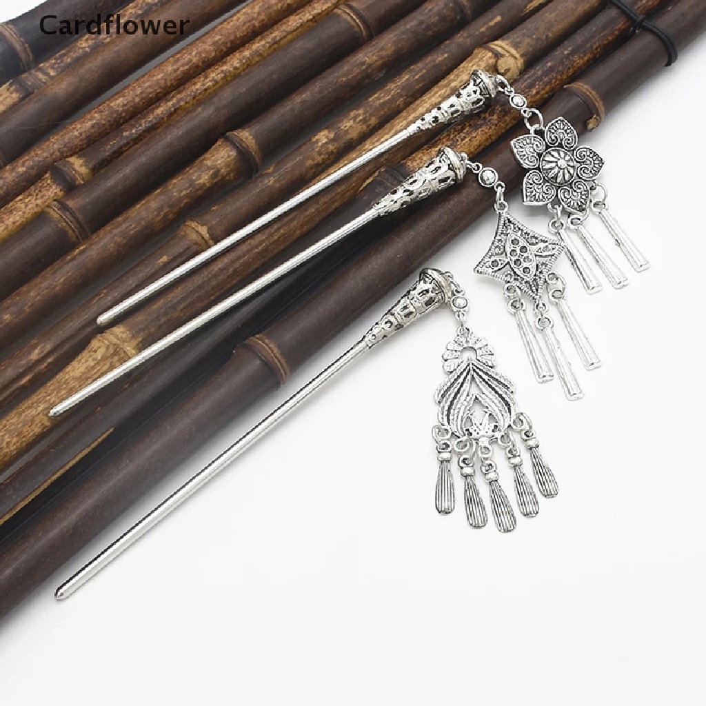 &lt; Cardflower &gt; Trâm Cài Tóc Dạng Chuỗi Hạt Tua Rua Phong Cách Hanfu Cổ Điển Cho Nữ