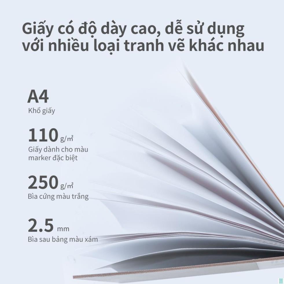 Giấy vẽ màu marker chuyên dụng Deli - 30 tờ 110gsm - 73609 / 73610 .