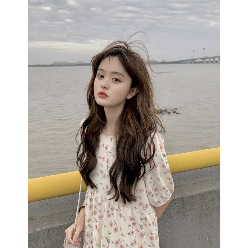 Váy tay lỡ nữ hoa nhí màu vàng và hồng JULYF - Đầm đi biển nhẹ nhàng retro, vintage học sinh hàn quốc đẹp ulzzang | BigBuy360 - bigbuy360.vn