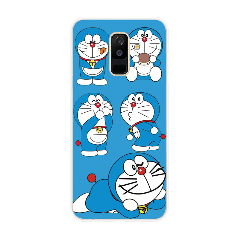 Ốp lưng TPU mềm Samsung Galaxy A6 A6+ Plus A7 A8 A8+ Plus A9 2018 Doraemon hoa văn