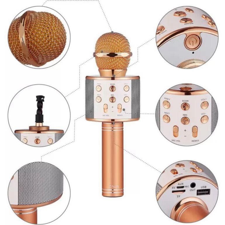 Mic Hát Bluetooth Karaoke  Không Dây WS858