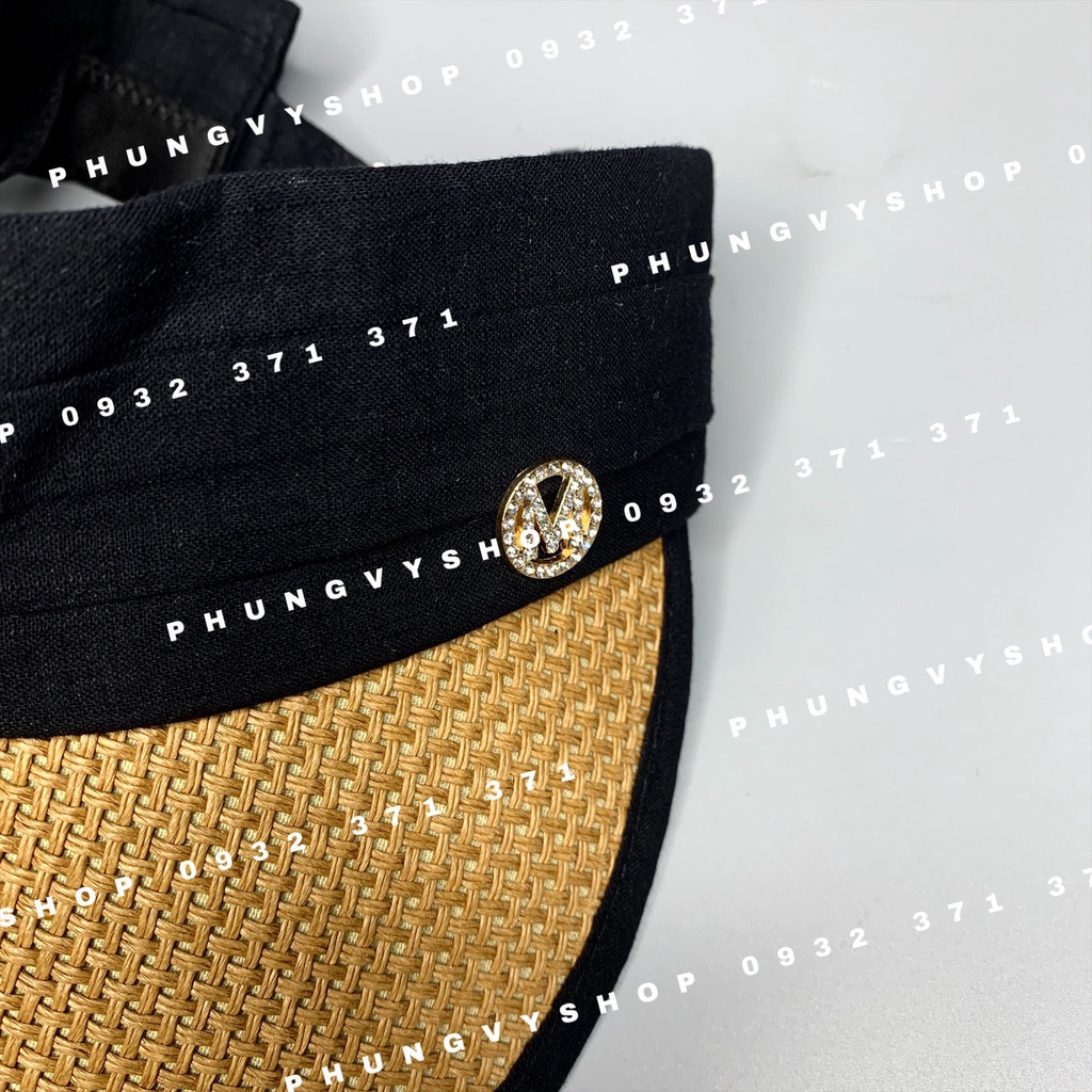 Mũ Cói HỞ CHÓP M ĐÁ HONG- nón đi biển che nắng