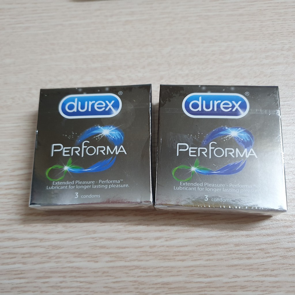 Bao cao su DUREX PERFORMA Hộp 3 cái Kéo dài thời gian yêu- CHÍNH HÃNG (Khuyến mãi 1K)
