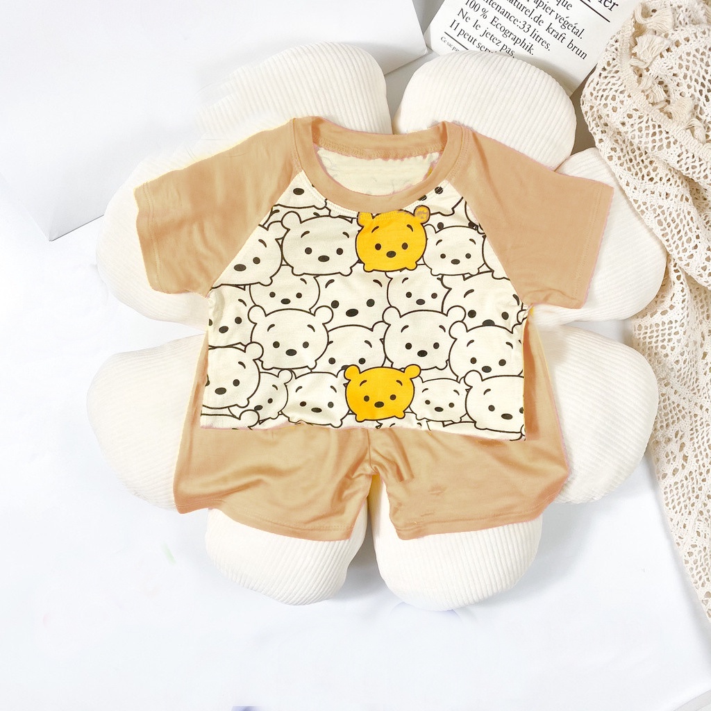 (8-18kg) Đồ bộ bé trai và đồ bộ bé gái họa tiết hoạt hình QATE868 - bộ quần áo trẻ em cộc tay xinh xắn
