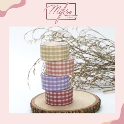 Set Washi Tape Caro Pastel Đáng Yêu Nhiều Màu