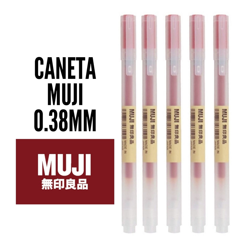 Bút Muji Nguyên Bản 0.38mm Màu Đỏ 5 Đơn Vị