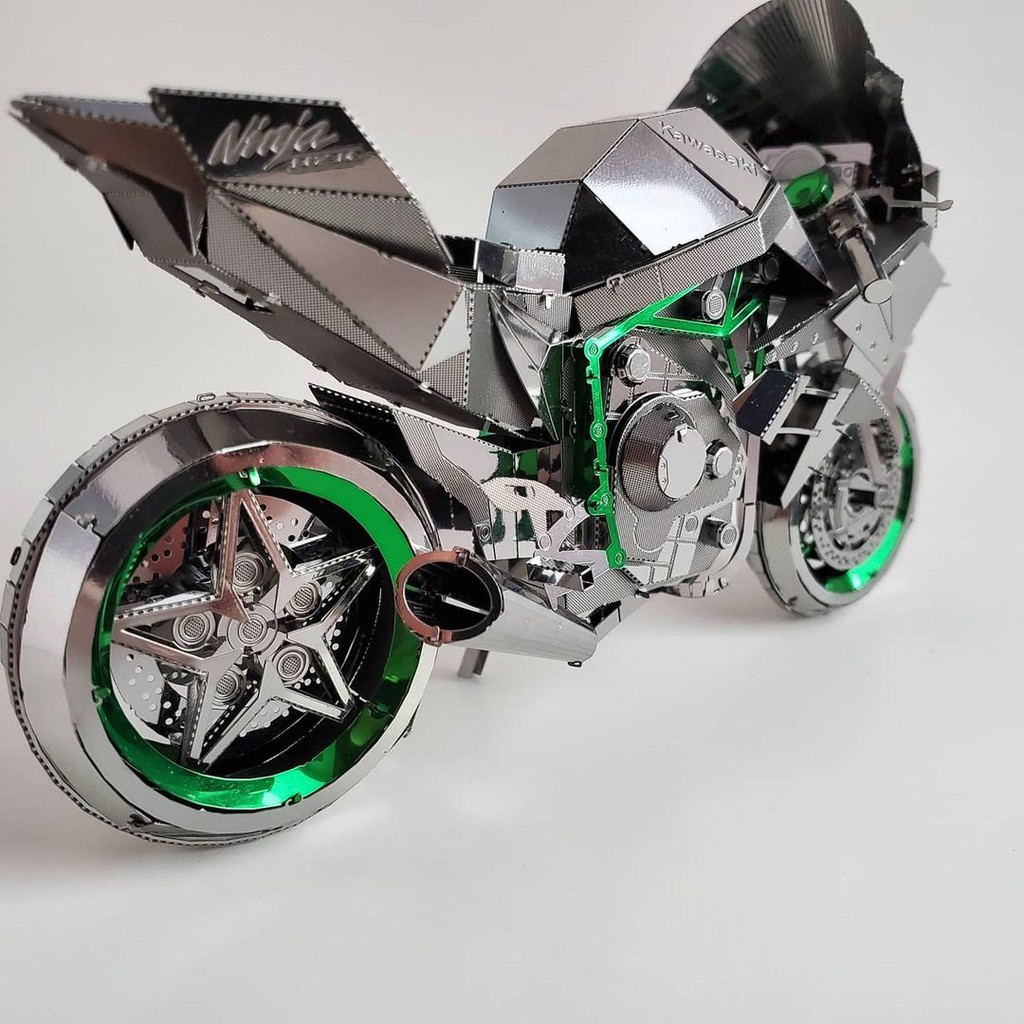 Mô Hình Lắp Ráp 3D Kim Loại Mô Tô Phân Khối Lớn Kawasaki H2R