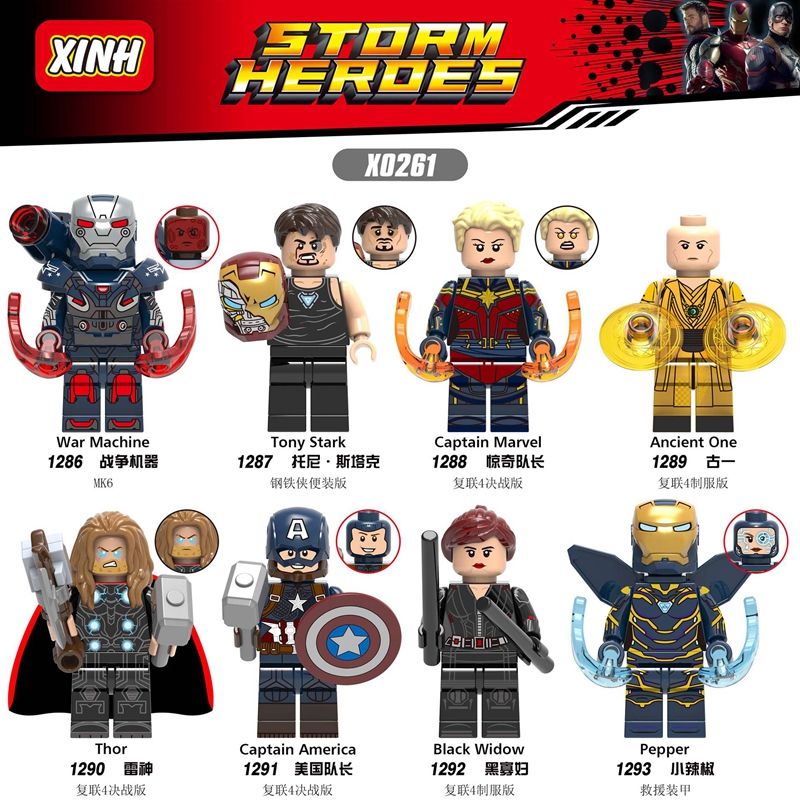 Mô hình nhân vật siêu anh hùng Marvel phong cách Lego cho bé