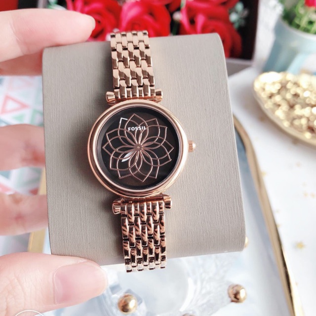 Đồng hồ nữ Fossil ES4691 dây kim loại rose gold size 28mm chính hãng