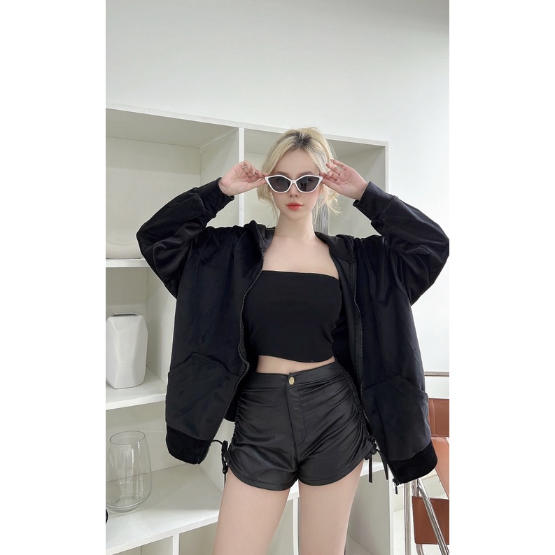 Áo Hoodies Gonz ĐEN HD01 áo khoác unisex form rộng nữ nam ,có mũ thời trang