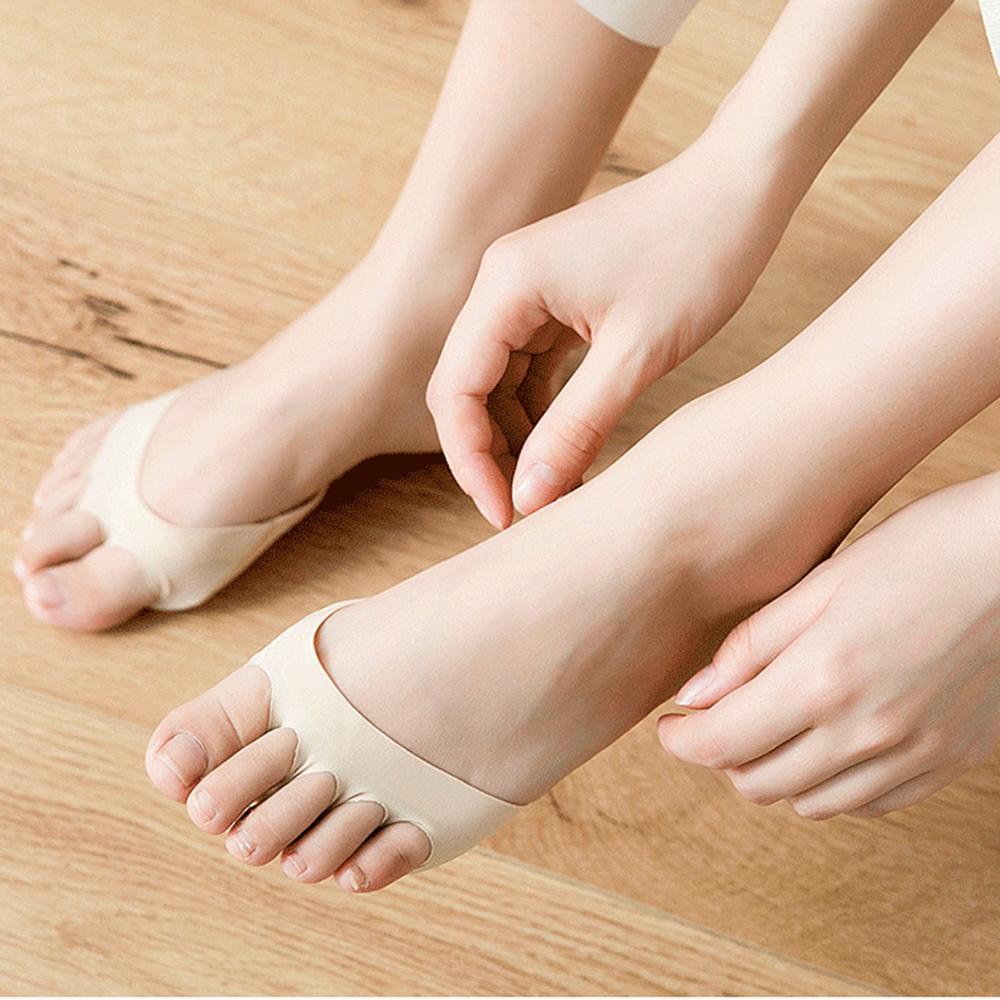 Vớ Nửa Bàn Chân Bằng Xốp Lót Tre Tàng Hình Chống Trượt Cho Nữ