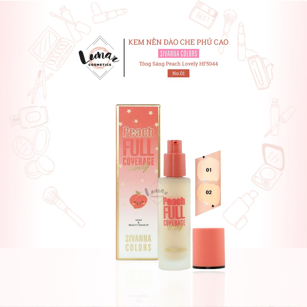 Kem Nền Đào Sivanna Che Phủ Cao Tông Sáng Peach Lovely HF5044