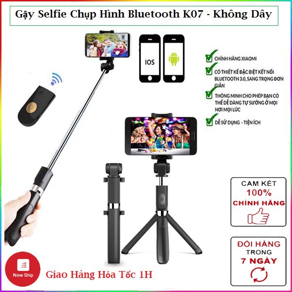 ⭐Mang Đi Du Lịch Nào⭐Gậy Selfie Chụp Ảnh Tự Sướng Bluetooth 3 Chân Đa Năng – Tripod K07 – Chụp Hình Selfie