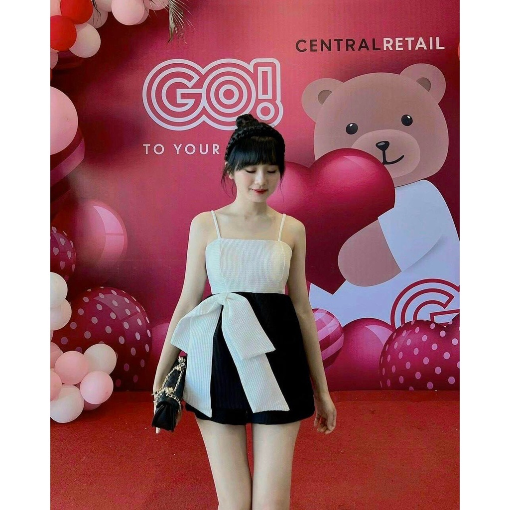 Sét áo cúp ngực 2 dây cột nơ xinh xắn duyên dáng fashionzero - 70177