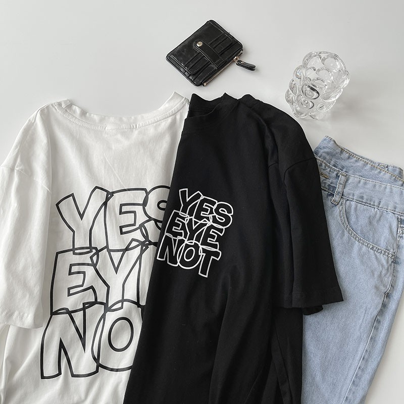 Áo thun yes eye not dáng rộng ulzzang 4327