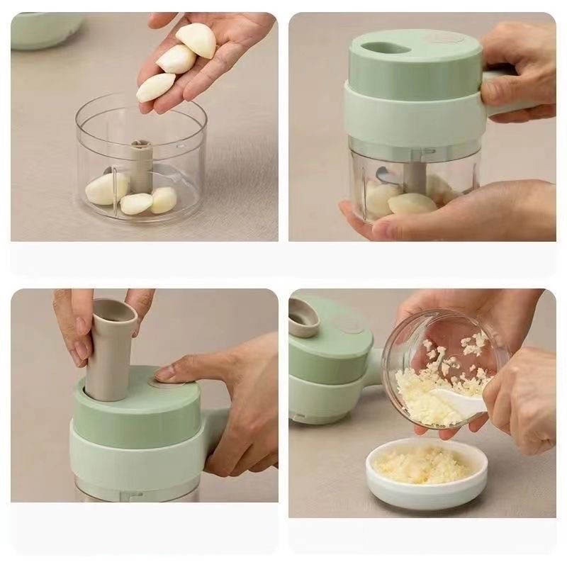 máy xay tỏi ớt mini cầm tay đa năng thái lát hành tỏi ớt đây đủ phụ kiện