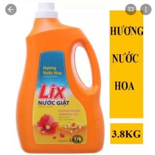 Nước giặt Lix hương nước hoa can 3.8kg Vàng