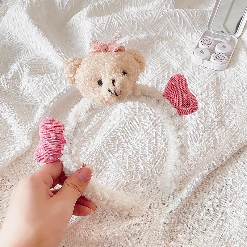 Cài tóc tai gấu dễ thương cho nữ rửa mặt