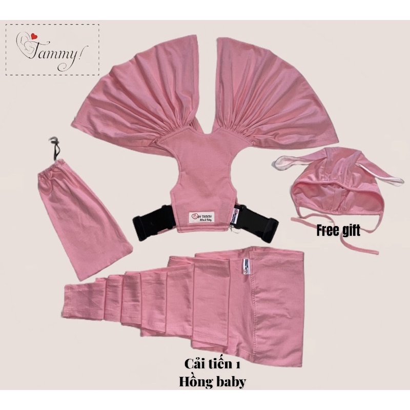 [Cải tiến 1] Màu mới- Địu vải sling em bé Tammy- trợ lực cột
