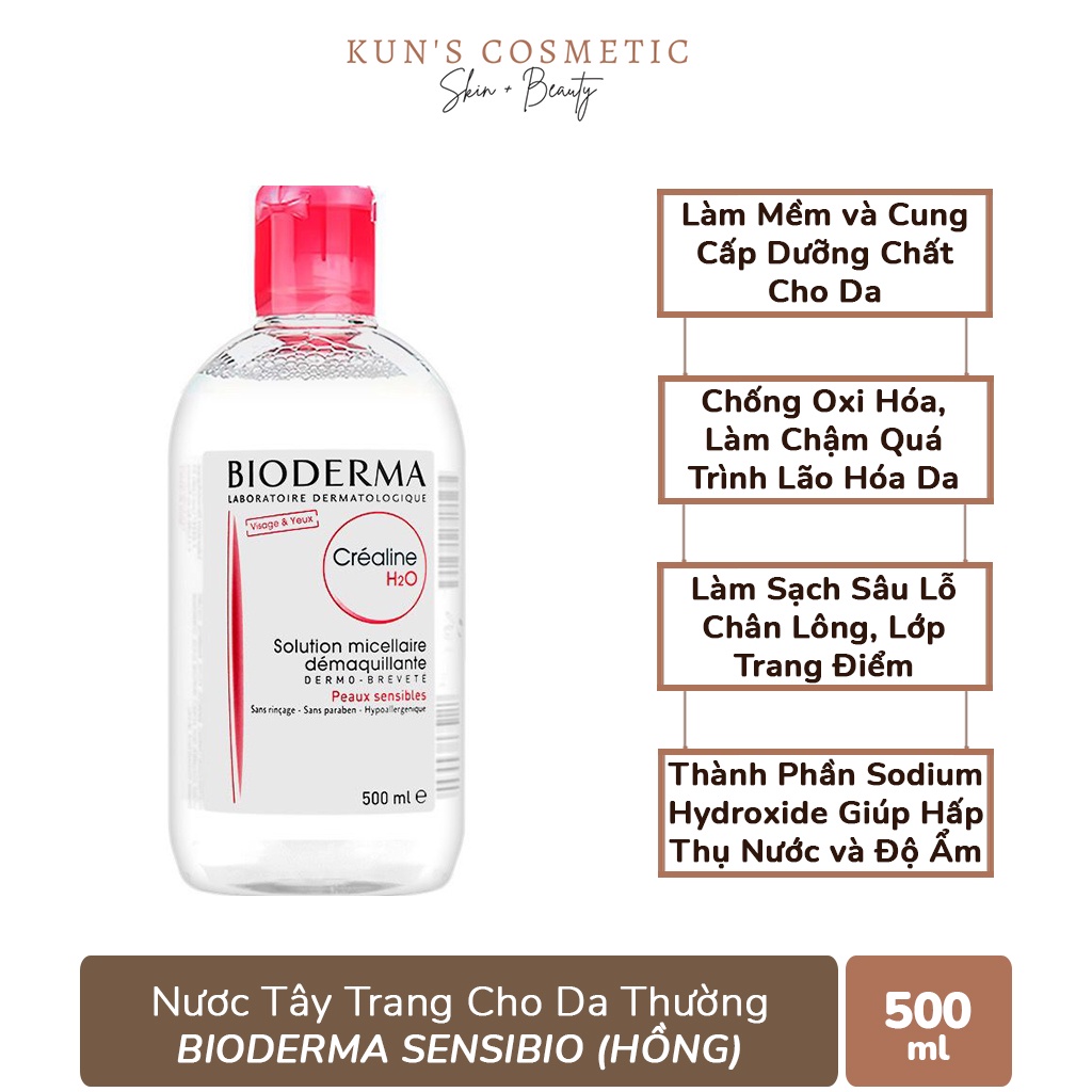 Nước Tẩy Trang Bioderma Dành Cho Da Nhạy Cảm 100ml 500ml - Hồng