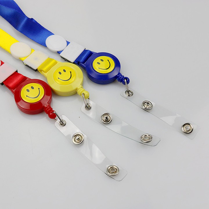 Kẹp bảng tên dây đeo thẻ mặt cười dây đeo bảng tên YoYo gắn thẻ đeo bảng tên